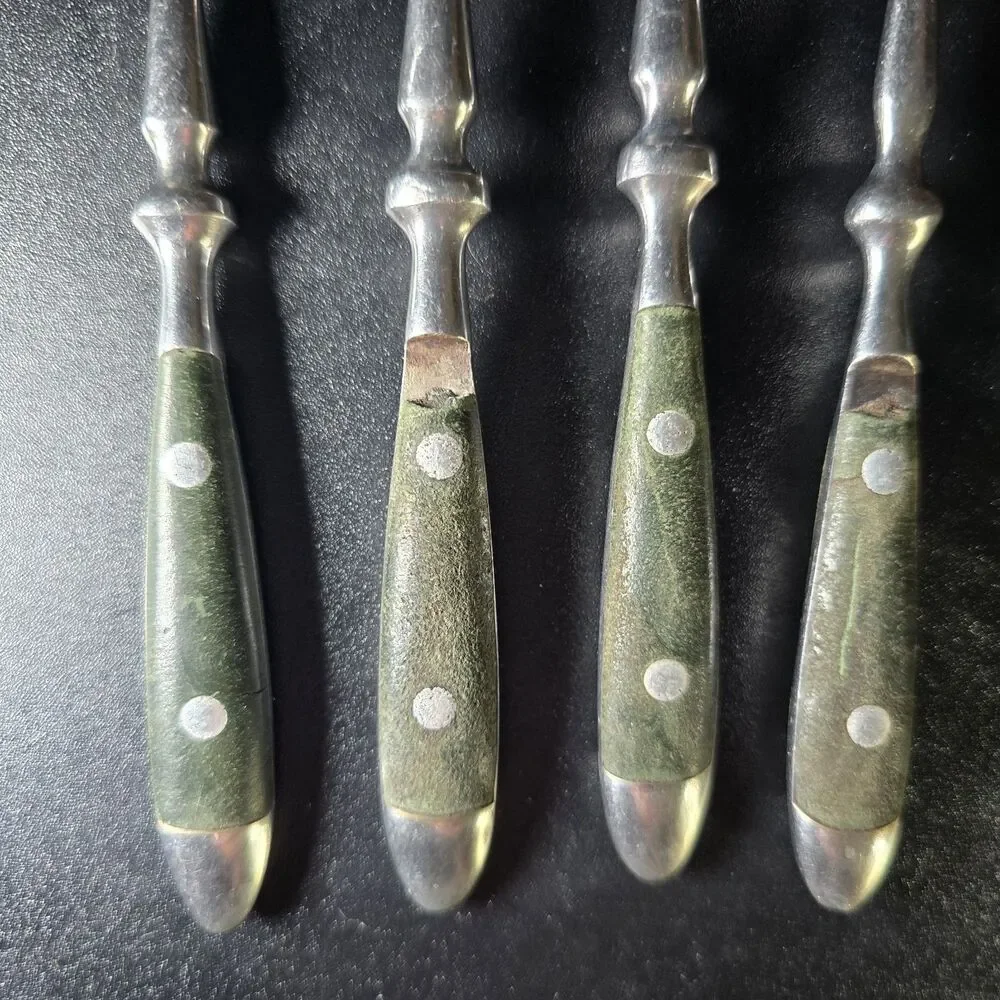 Hampton Silversmiths BISTRO-GREEN 4 Salad Forks Stainless Flatware
